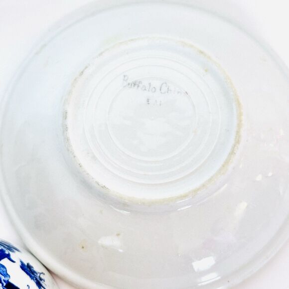 Vintage 40s Buffalo China Blue Willow Coffee Cup & Saucer Restaurant Ware China - Picture 11 of 14